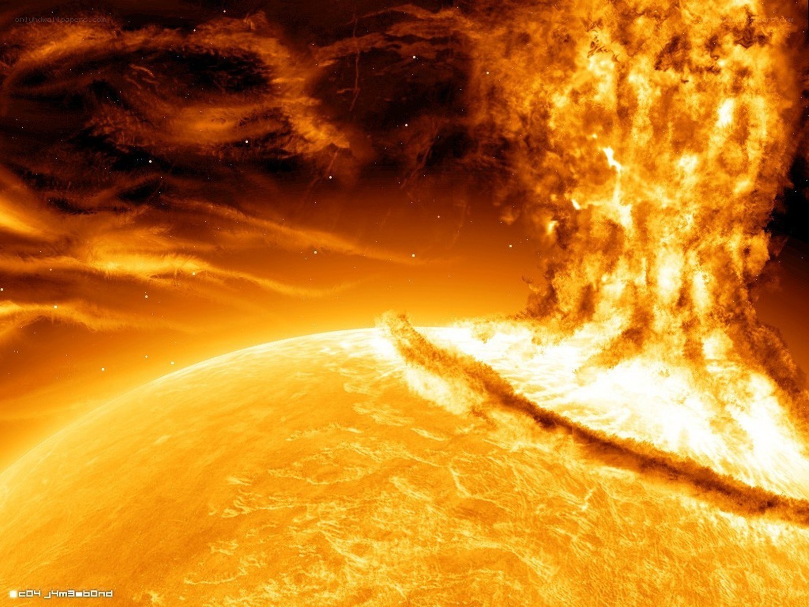 Solar flare erupting on star