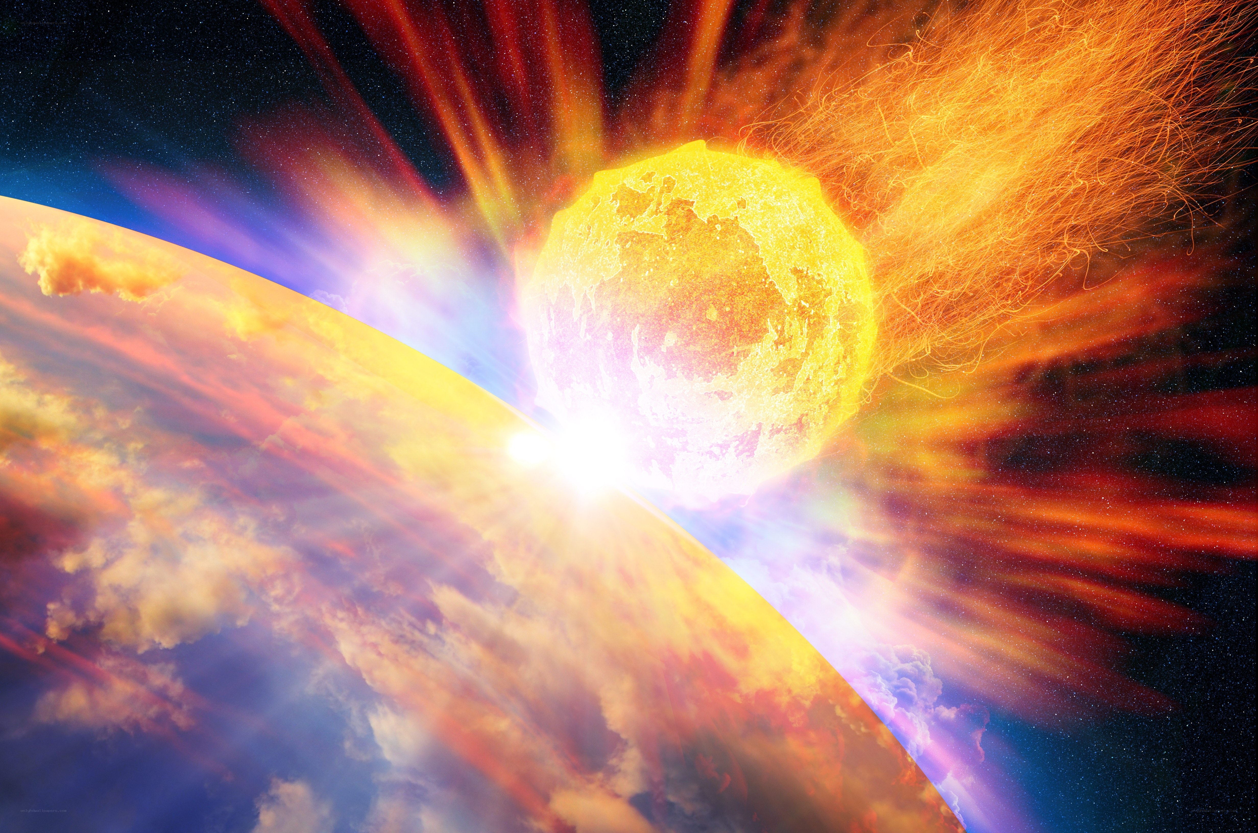 Solar flare erupting on star