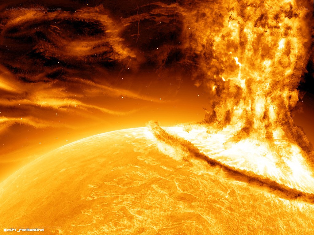 Solar flare erupting on the sun