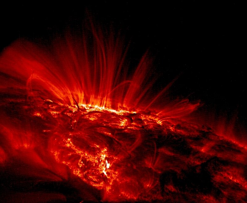 Solar flare eruption