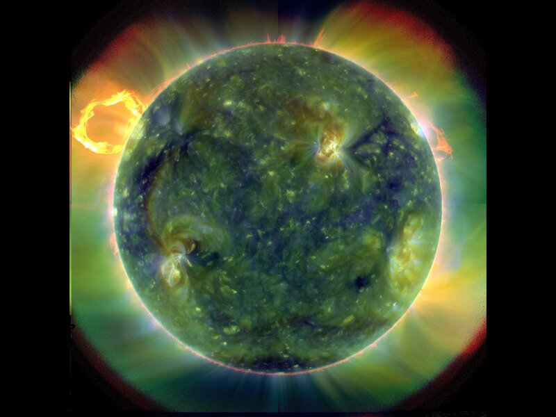 Solar flare eruption