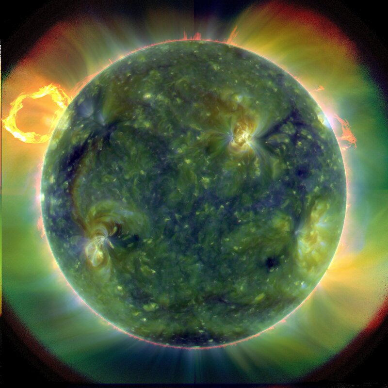 Solar flare eruption