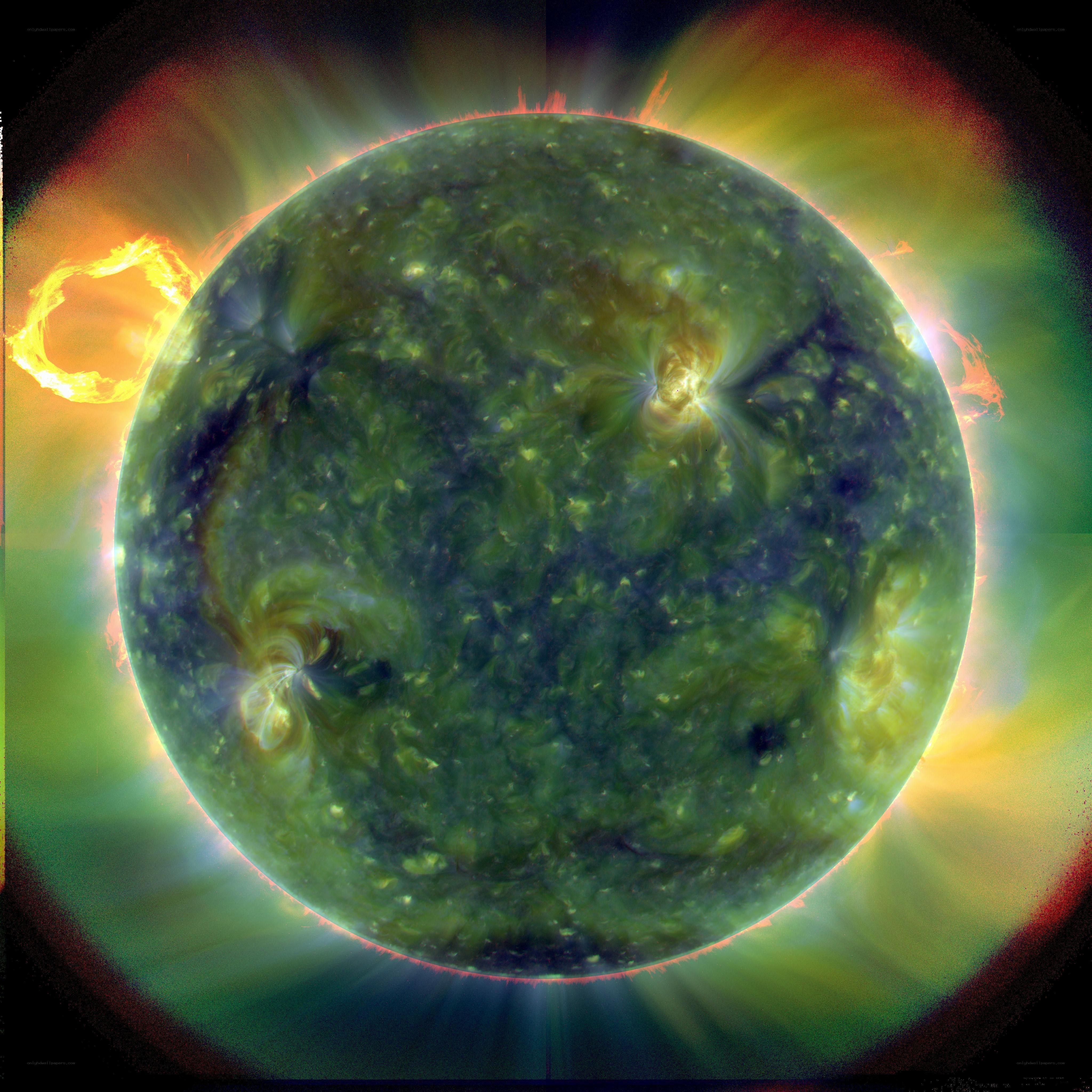 Solar flare eruption