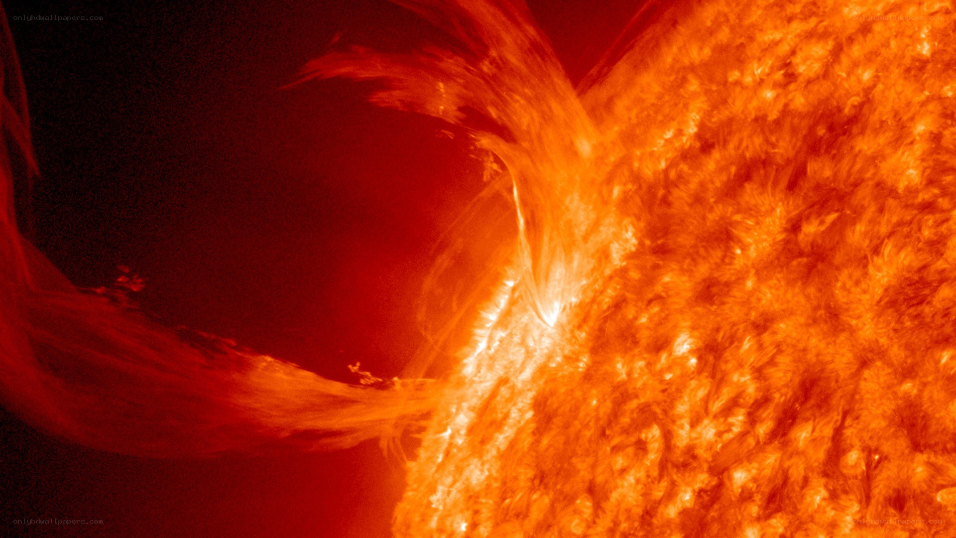 Solar flare eruption