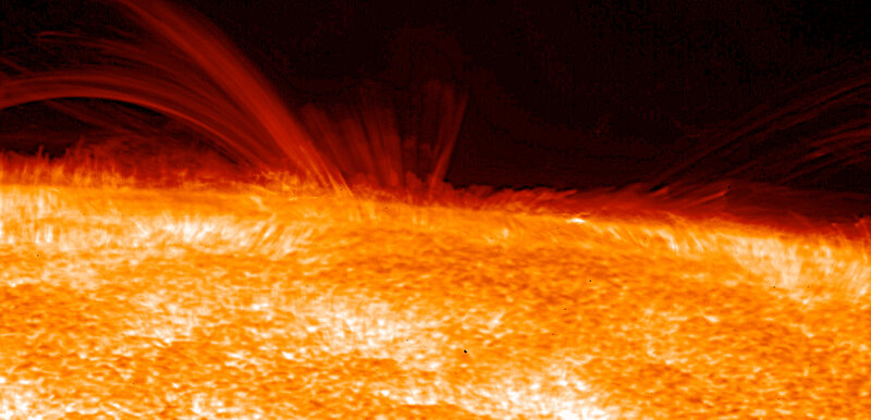 Solar flare eruption