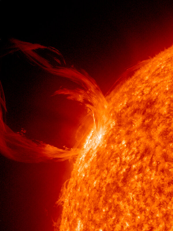 Solar flare eruption