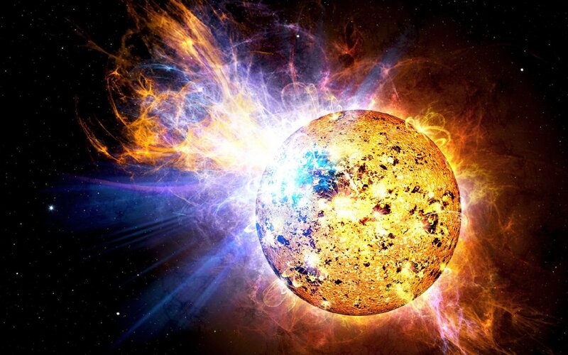 Solar flare eruption