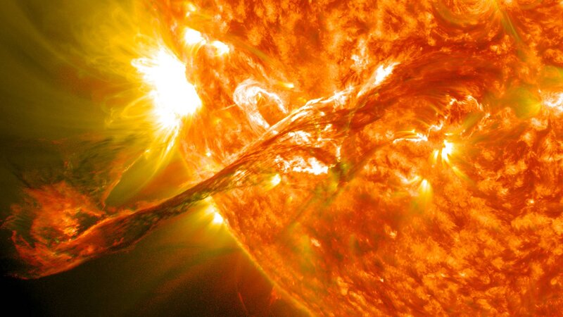 Solar Flare Eruption — Orange, Dramatic, Photograph, Sun