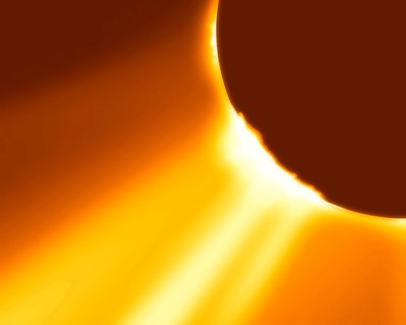 Solar Flare Eruption — Orange, Dramatic, Photograph