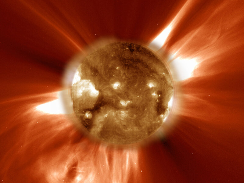 Solar Flare Eruption — Red, Dramatic, Photograph