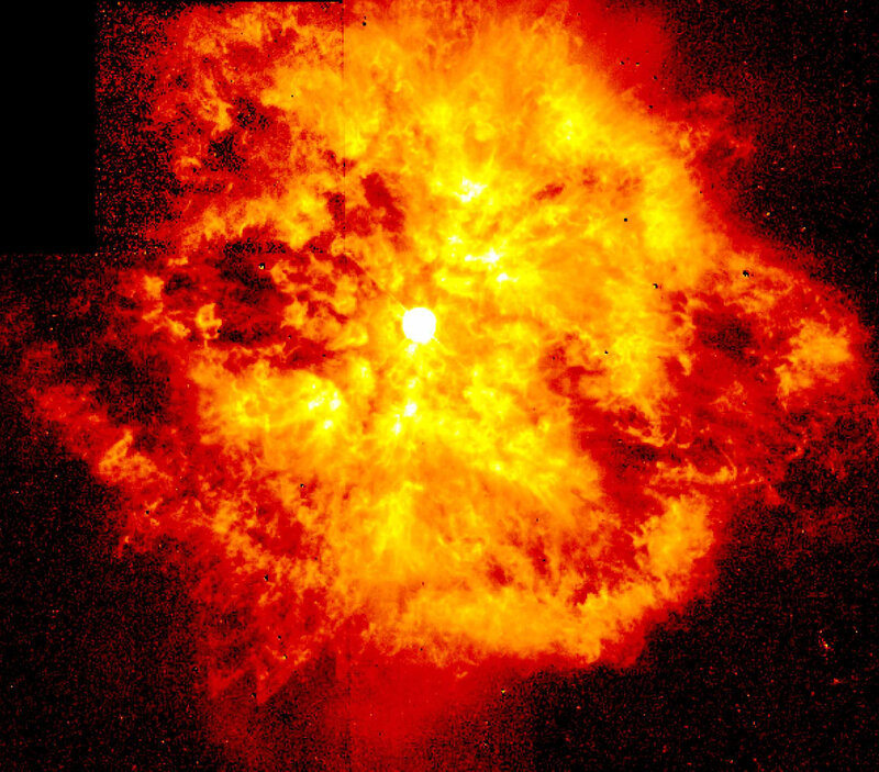 Solar Flare Eruption — Red, Dramatic