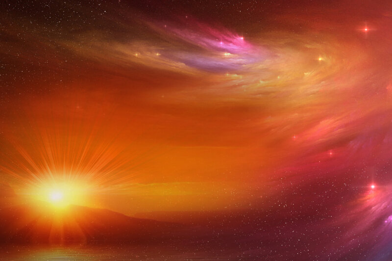 Solar Flare in Space — Orange
