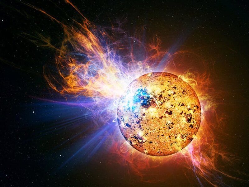 Solar flare on a star