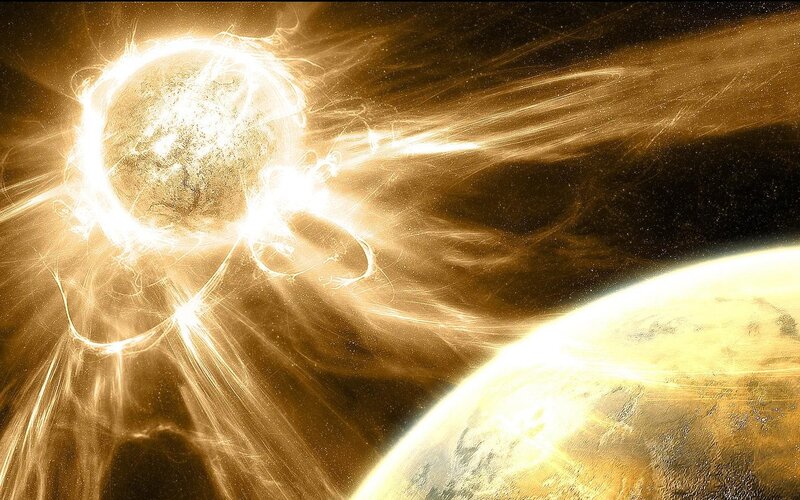 Solar Flare on Planet