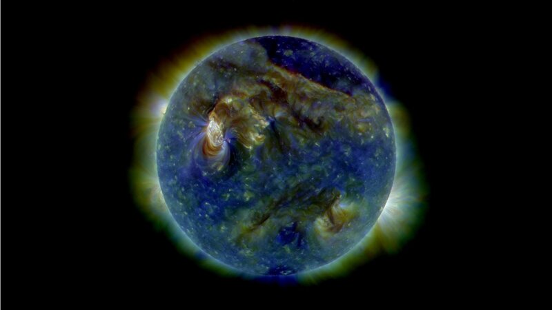 Solar Flare on Sun — Blue