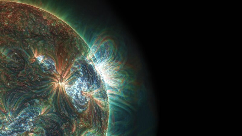 Solar Flare on Sun — Green, Dramatic, Photograph