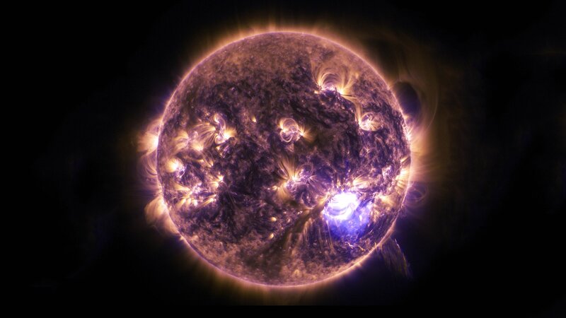 Solar Flare on Sun — Purple