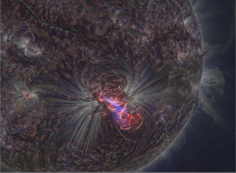 Solar Flare on Sun — Red, Dramatic, Photograph