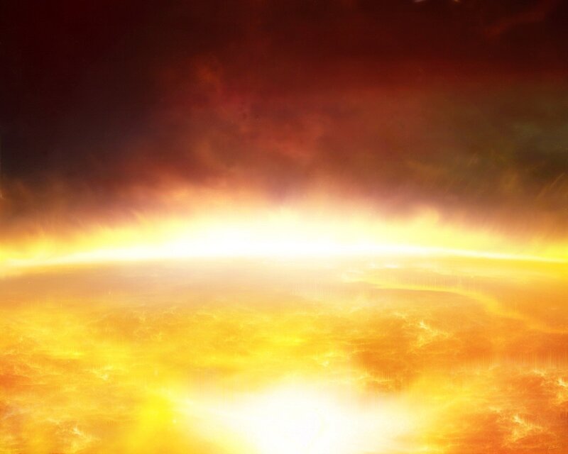 Solar Flare on Sun — Yellow, Dramatic, Digital Art, Flame