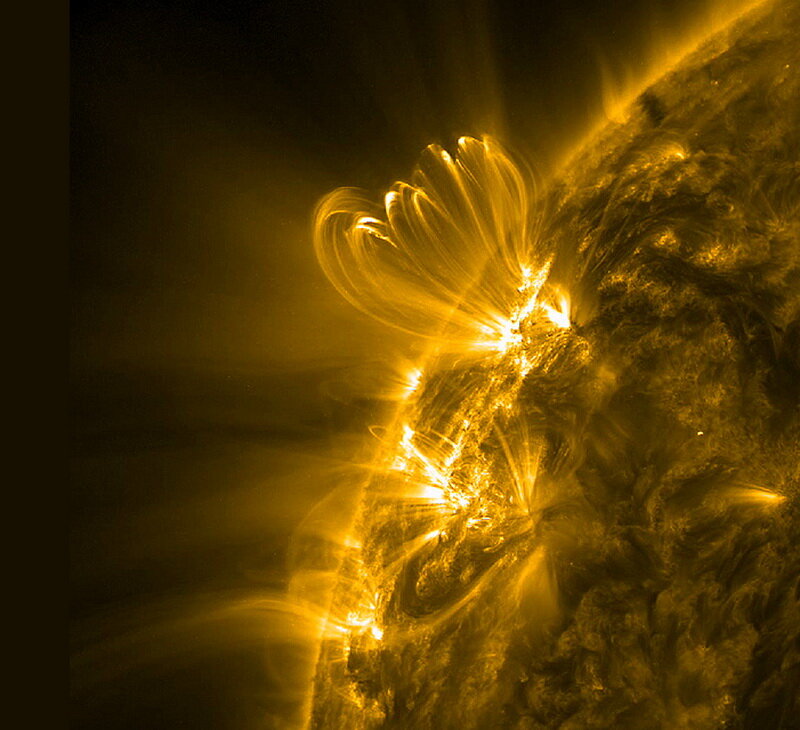 Solar Flare on Sun — Yellow