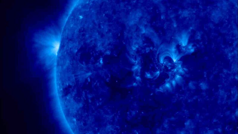 Solar flare on the sun