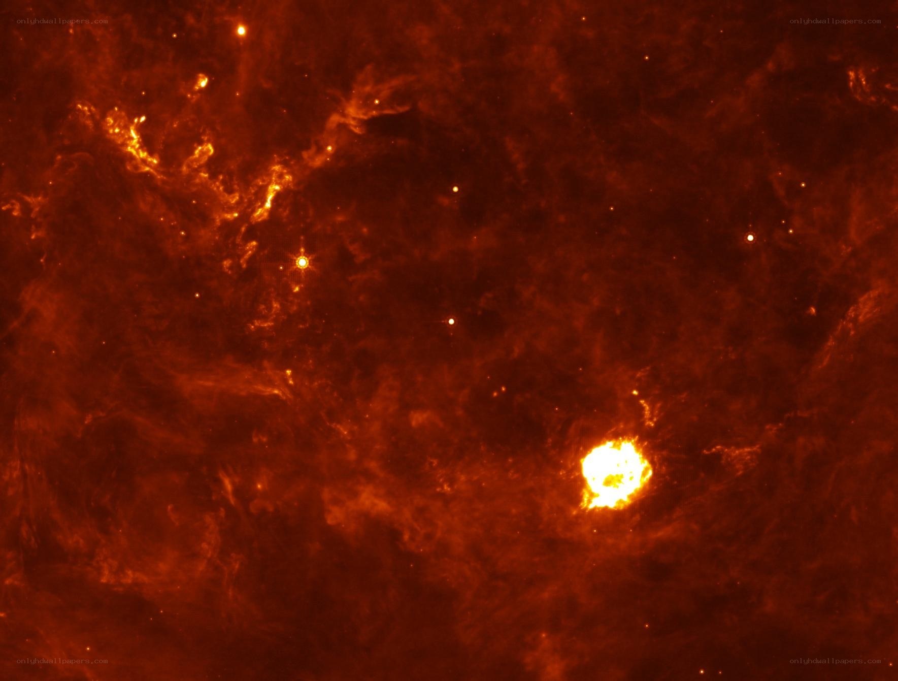 Solar flare on the sun