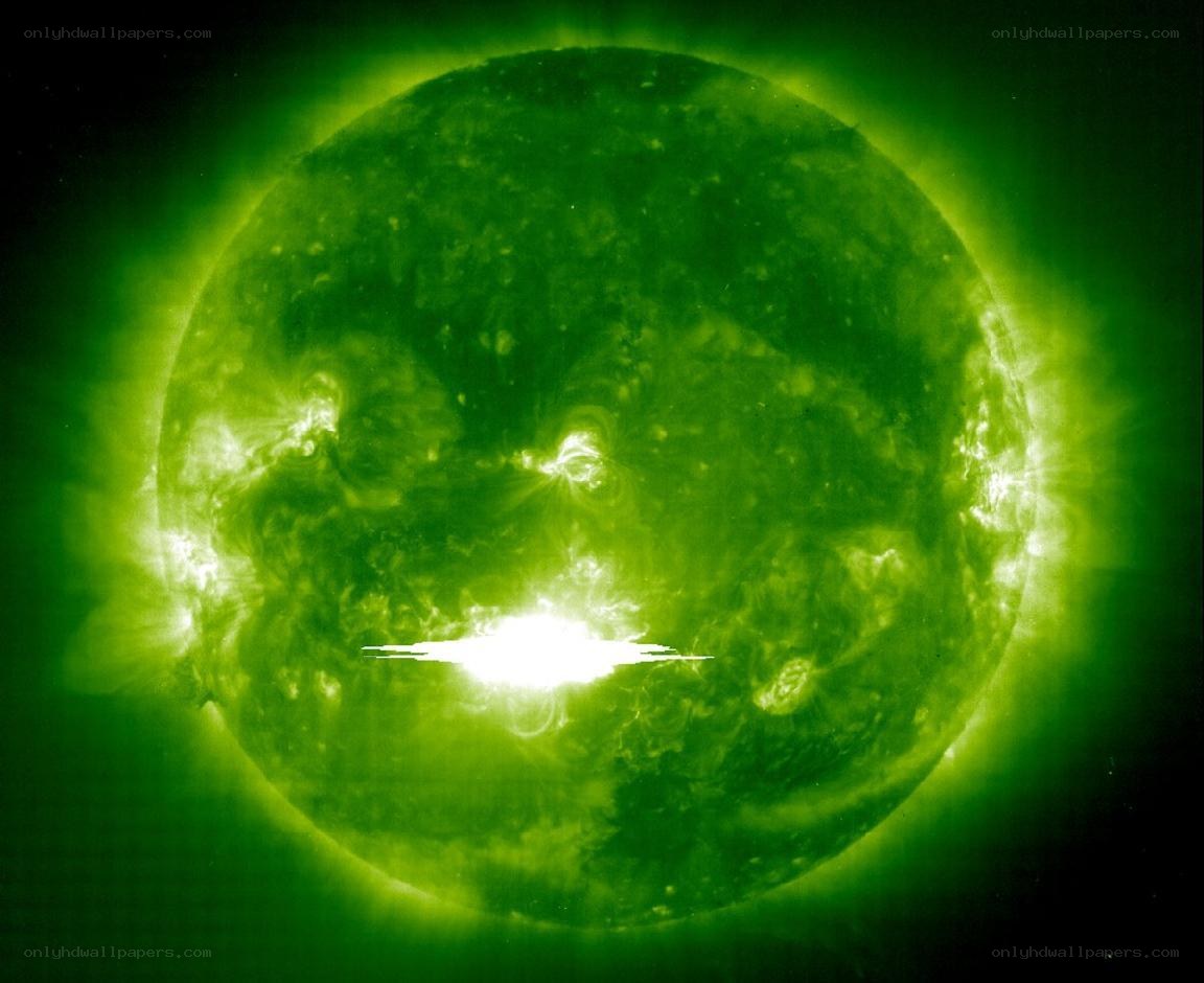 Solar flare on the sun