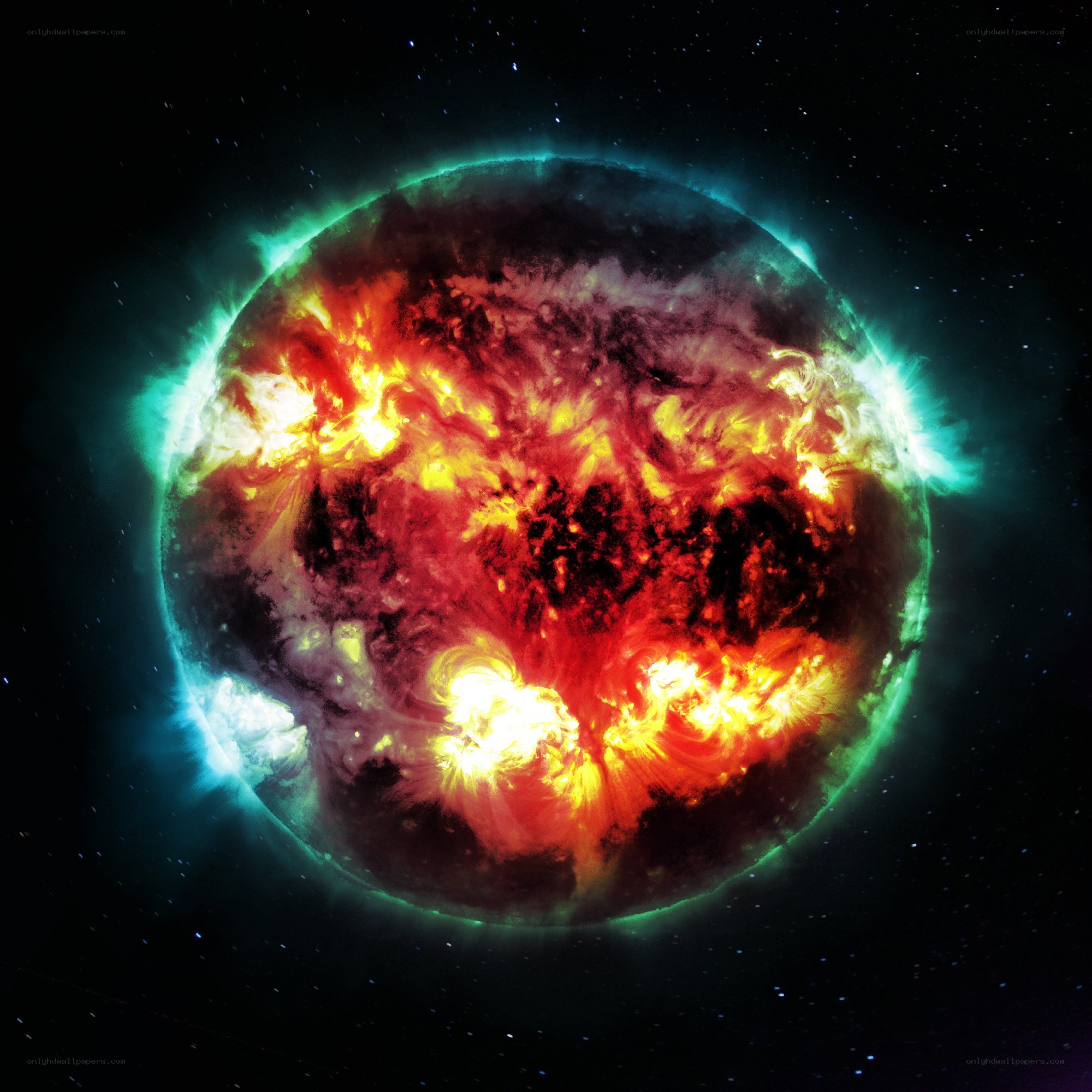 Solar flare on the sun