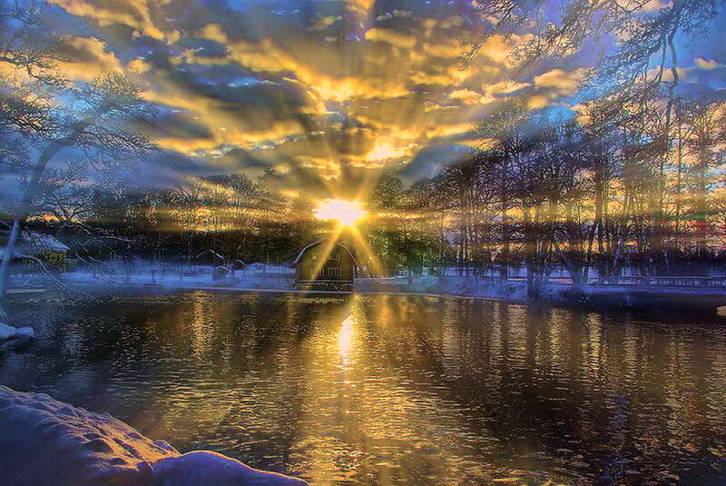 Solar Flare over Lake