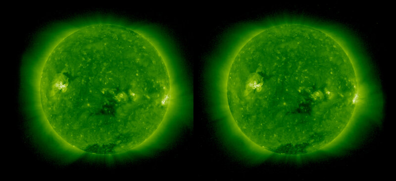 Solar flares on the sun