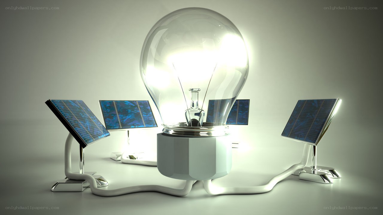 solar power and light bulb