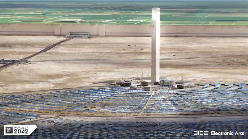 Solar Power Plant — Blue, Dramatic