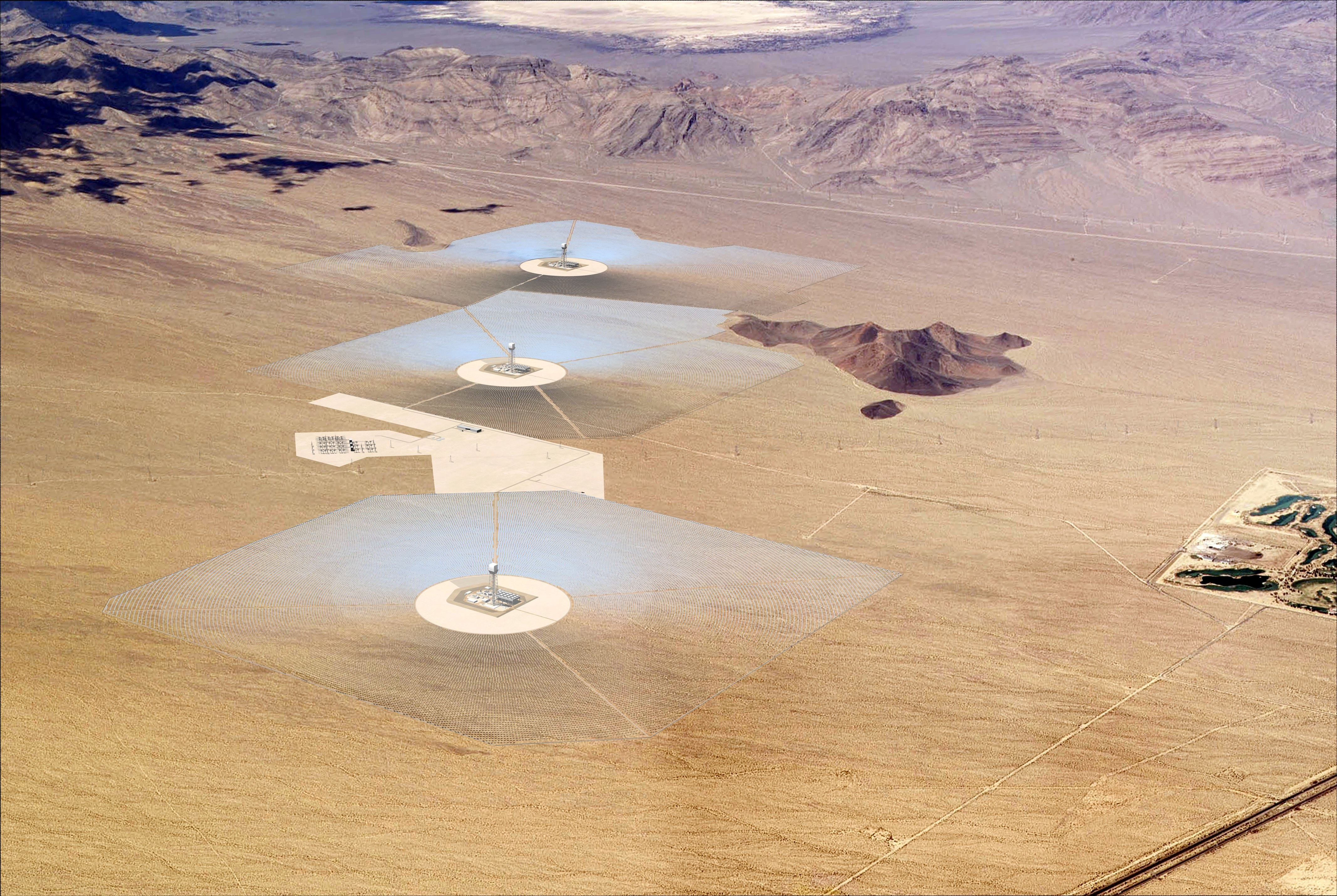 Solar power plant in desert