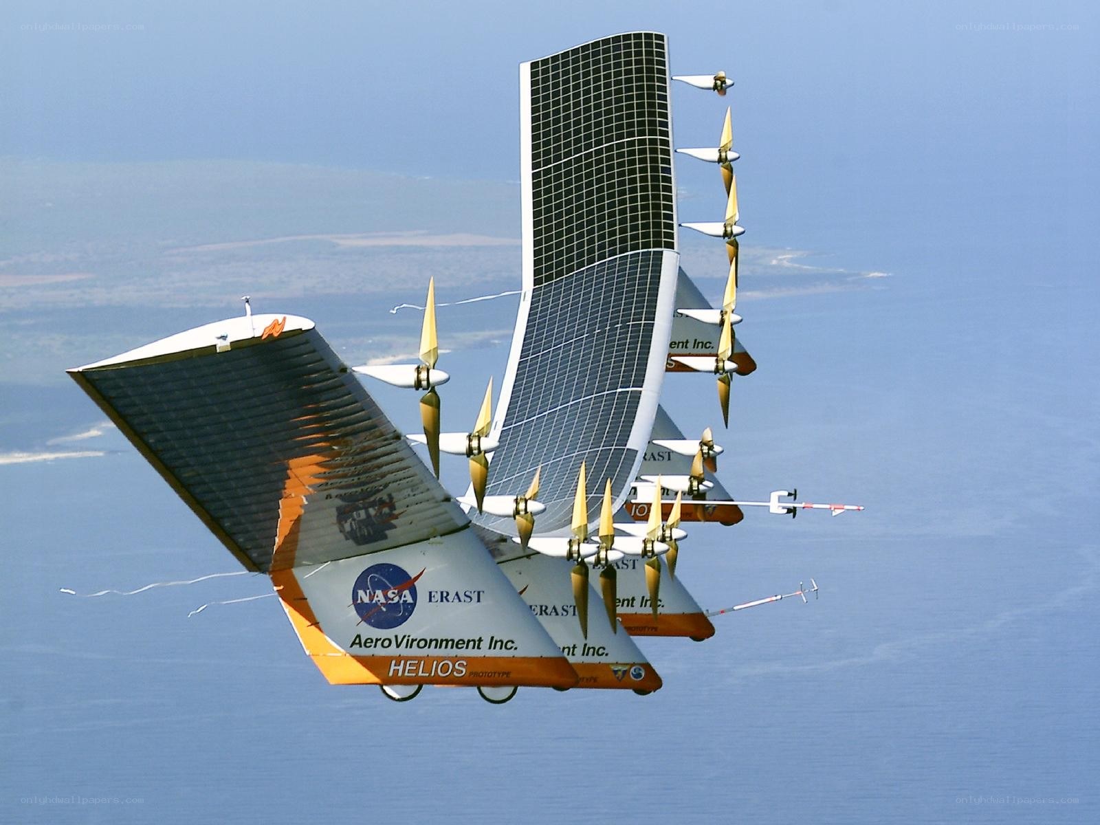 Solar-powered aircraft in flight