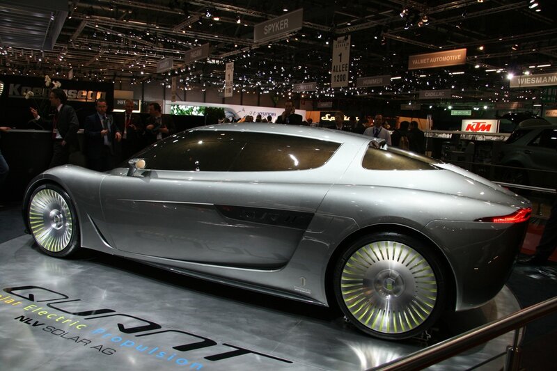 Solar-powered concept car on display