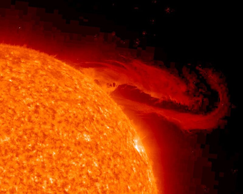 Solar Prominence Eruption — Orange