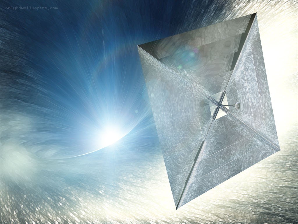 Solar sail spacecraft in space