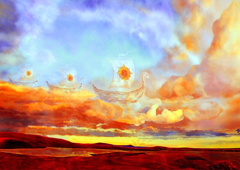 Solar Ships in Sky