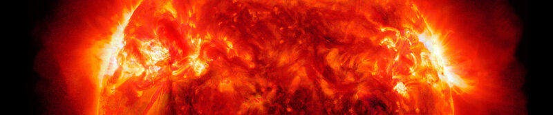 Solar Surface Activity — Red, Dramatic