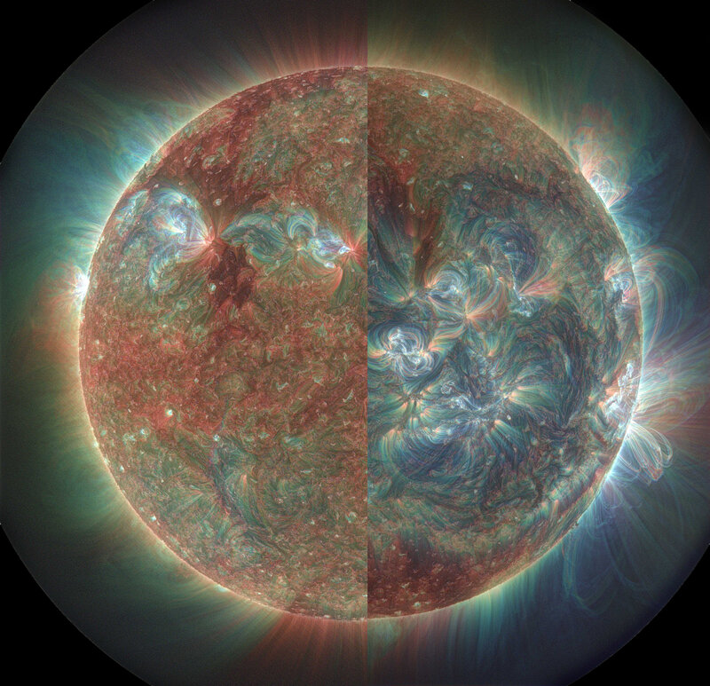 Solar Surface and Corona — Red