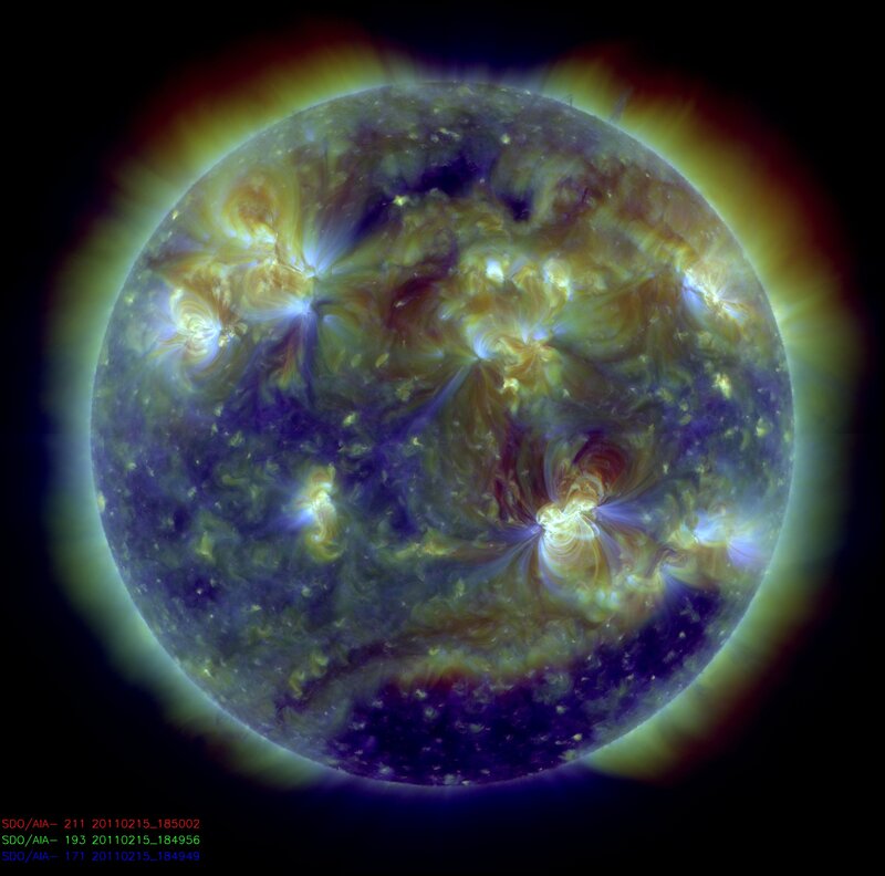 Solar Surface with Flares — Yellow