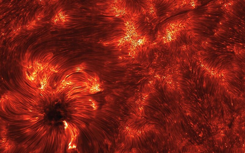 Solar surface with magnetic fields