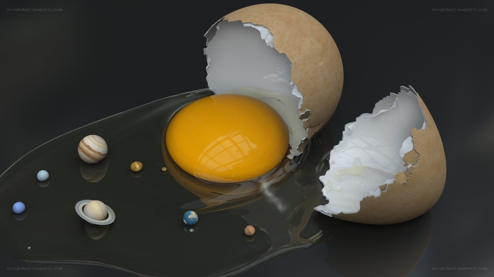 solar system egg concept