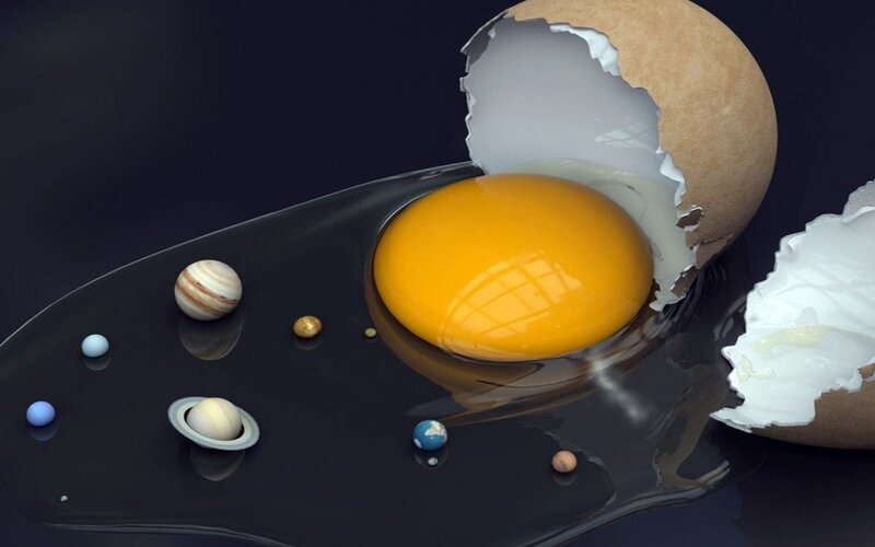 Solar System in Egg — Yellow