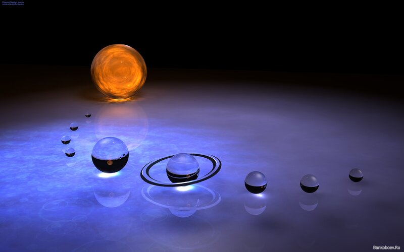Solar System Model — Blue, Dramatic