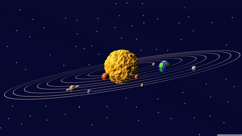Solar System Model — Blue, Serene