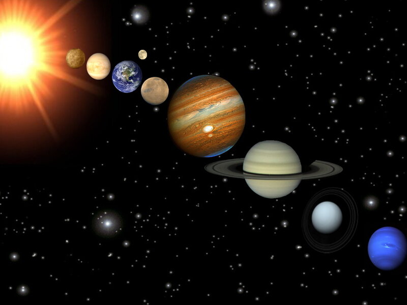 Solar System Planets — Black, Dramatic, Digital Art