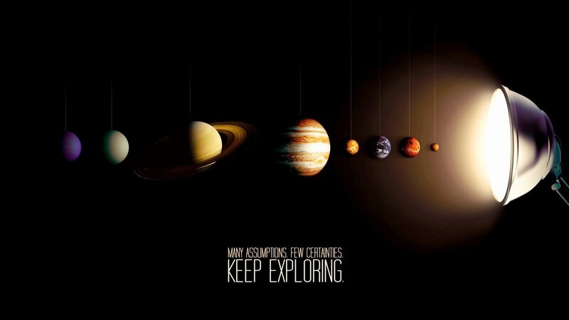 Solar System Planets — Black, Dramatic, Night, Digital Art, Sun