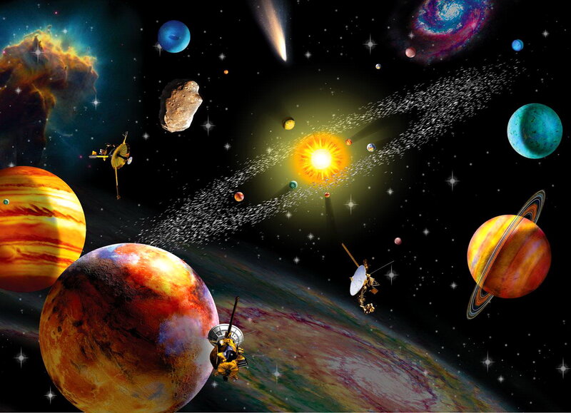 Solar System Planets — Black, Dramatic, Night, Digital Art