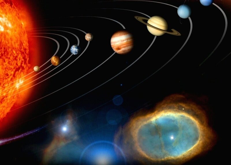 Solar System Planets — Black, Dramatic, Night